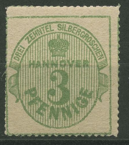 Hannover 1864 Wertangabe und Krone im Oval 21 x postfrisch