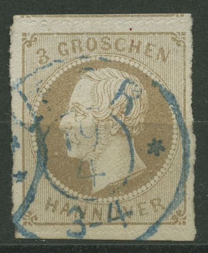 Hannover 1864 König Georg V. 3 Gr, 25 y gestempelt