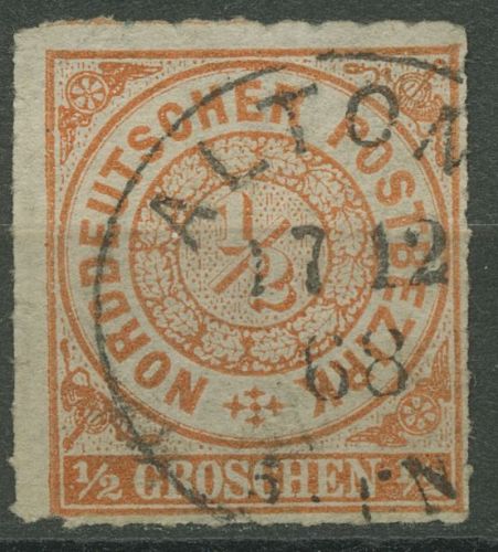 Norddeutscher Postbezirk NDP 1868 1/2 Groschen 3 mit K1-Stpl. ALTONA