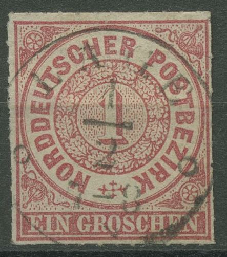 Norddeutscher Postbezirk NDP 1868 1 Gr. 4 mit T&T-K1-Stpl. LAGE