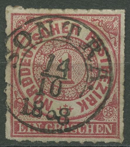 Norddeutscher Postbezirk NDP 1868 1 Gr. 4 mit T&T-K2-Stempel SONTRA