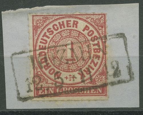 Norddeutscher Postbezirk NDP 1868 1 Gr. 4 mit PR-Ra2-Stempel KOZMIN, Briefstück