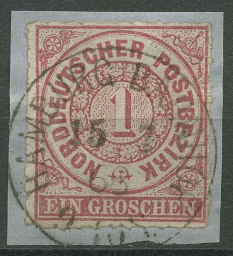 Norddeutscher Postbezirk NDP 1868 1 Gr. 4 mit PR-K1-Stempel HAMBURG BAHNHOF