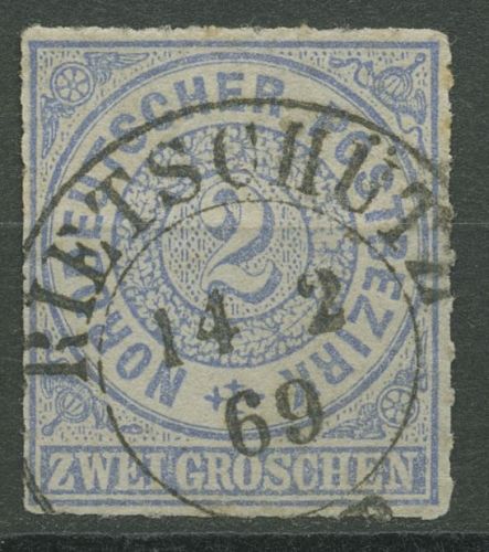 Norddeutscher Postbezirk NDP 1868 2 Groschen 5 mit PR-K2-Stempel RIETSCHÜTZ