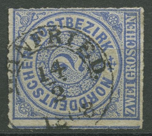 Norddeutscher Postbezirk NDP 1868 2 Groschen 5 mit T&T-K2-Stempel WANFRIED