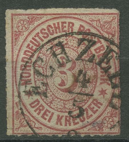 Norddeutscher Postbezirk NDP 1868 3 Kreuzer 9 mit T&T-K1-Stempel ECHZELL
