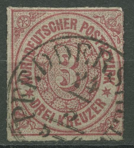 Norddeutscher Postbezirk NDP 1868 3 Kreuzer 9 mit T&T-K1-Stempel PFEDDERSHEIM