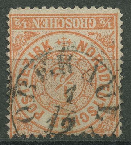 Norddeutscher Postbezirk NDP 1869 1/2 Groschen 15 mit T&T-K1-Stempel OBER AULA