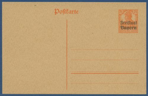 Bayern 1919 Freistaat, Germania Postkarte P 111 ungebraucht (X40961)