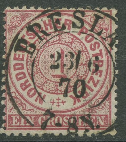 Norddeutscher Postbezirk NDP 1869 1 Groschen 16 mit PR-K2-Stempel BRESLAU