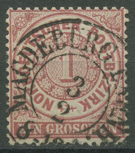 Norddeutscher Postbezirk NDP 1869 1 Gr. 16 mit PR-K2-Stempel MAGDEBURG-BAHNH.