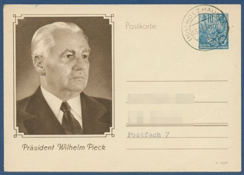 DDR 1956 Wilhelm Pieck Sonderpostkarte 80. Geburtstag P 67 gebraucht (X41000)