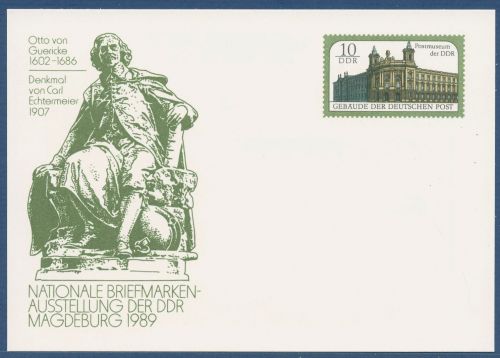DDR 1989 Postmuseum MAGDEBURG Sonderpostkarte P 103 ungebraucht (X40997)