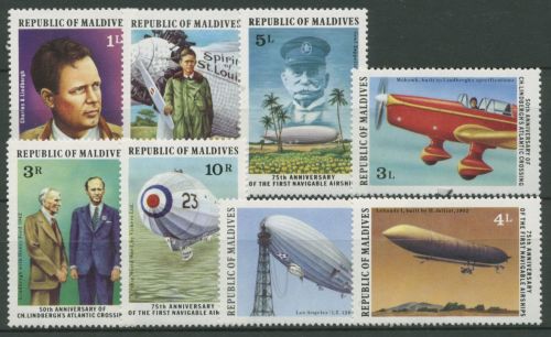 Malediven 1977 Atlantikflug von Charles Lindbergh 721/28 postfrisch
