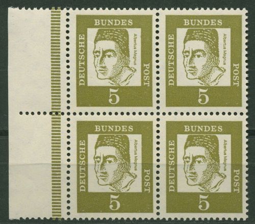 Bund 1961 Bedeutende Deutsche, 4er-Block aus MHB 347 ya SR li. postfrisch