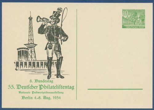 Berlin 1954 Dt. Philatelistentag, Privatpostkarte PP 6/3a ungebraucht (X41017)