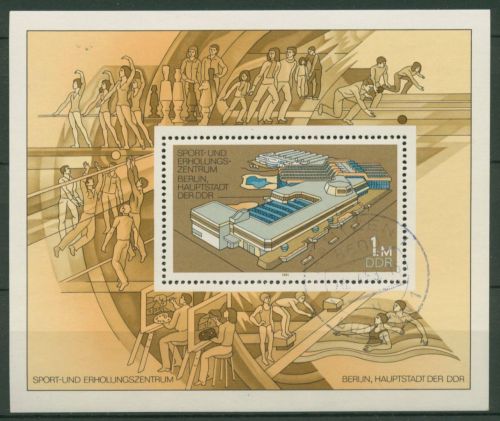 DDR 1981 SEZ Sport-u.Erholungszentrum Berlin Block 64 gestempelt (C96832)