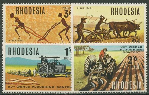 Rhodesien 1968 Weltmeisterschaft im Pflügen Trecker 70/73 postfrisch