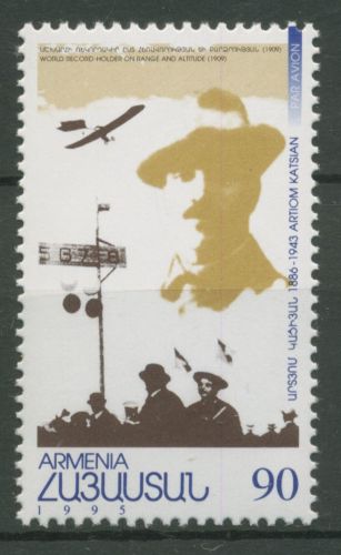Armenien 1995 Luftfahrt Pilot Artiom Katsian Flugzeug 272 postfrisch