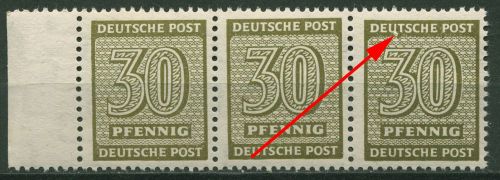 SBZ West-Sachsen Freimarken Ziffern mit Plattenfehler 135 Y w a I postfrisch
