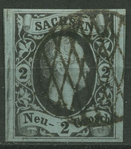 Sachsen 1851 König Friedrich August II. 2 Ngr., 5 gestempelt