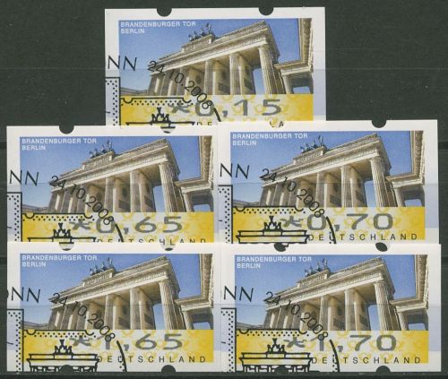Bund ATM 2008 Automatenmarken Versandstellensatz 6 VS 1 gestempelt