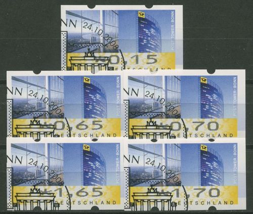 Bund ATM 2008 Automatenmarken Versandstellensatz 7 VS 1 gestempelt