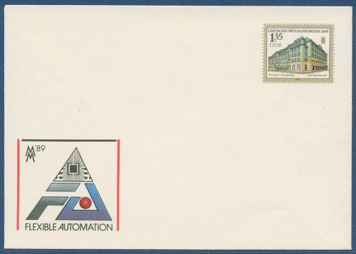 DDR 1989 Leipziger Frühjahrsmesse Umschlag U 9 ungebraucht (X40994)