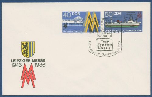 DDR 1986 Leipziger Frühjahrsmesse Umschlag U 4 gestempelt (X40992)
