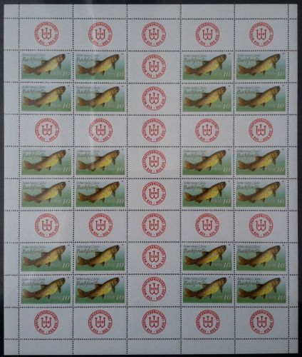DDR Markenheftchenbogen 1988 Süßwasserfische MHB 19 v A postfrisch