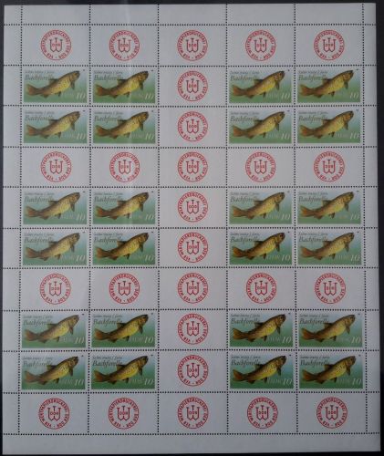 DDR Markenheftchenbogen 1988 Süßwasserfische MHB 19 v C postfrisch