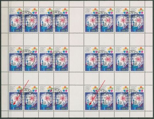 DDR MH-Bogen 1973 Weltfestpiele mit 5 Plattenfehlern MHB 16 A II gestempelt
