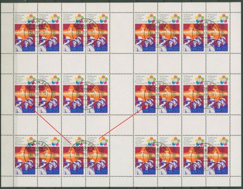 DDR MH-Bogen 1973 Weltfestpiele Plattenfehler MHB 17 A I gestempelt