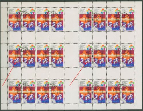 DDR MH-Bogen 1973 Weltfestpiele Plattenfehler MHB 17 D I gestempelt