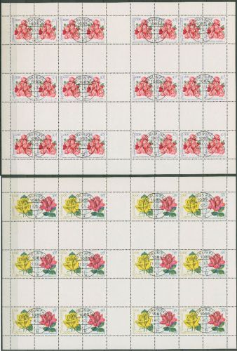 DDR Markenheftchenbogen 1972 Rosenausstellung MHB 14/15 A gestempelt