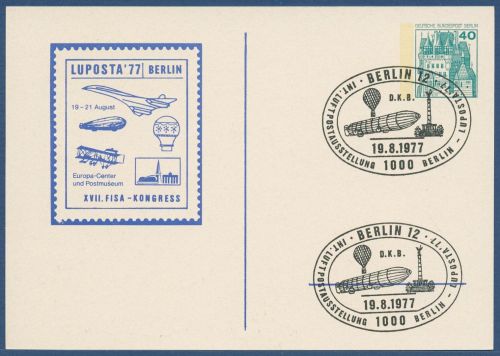 Berlin 1977 Burgen & Schlösser LUPOSTA Flughafen PP 79/03 gestempelt (X41037)