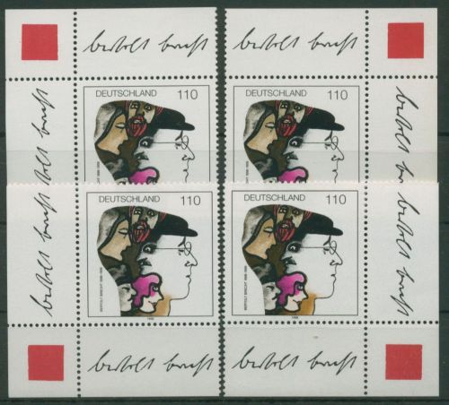 Bund 1998 Bertholt Brecht 1972 alle 4 Ecken postfrisch (E2857)