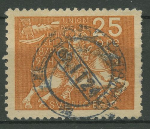 Schweden 1924 50 Jahre Weltpostverein UPU Postreiter 163 gestempelt