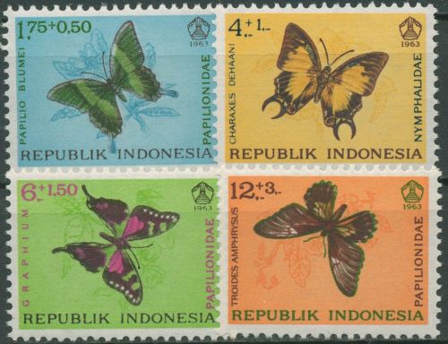 Indonesien 1963 Tiere Insekten Schmetterlinge 421/24 postfrisch