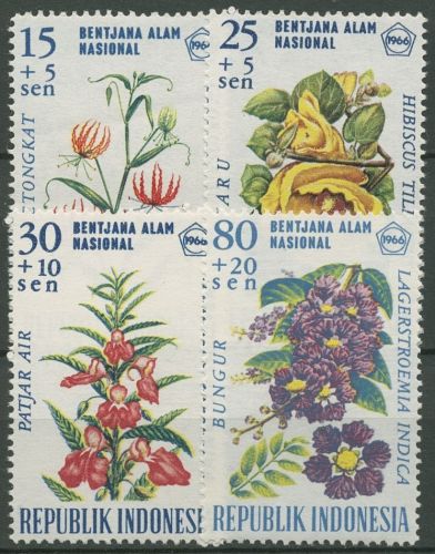 Indonesien 1966 Opferhilfe Pflanzen Blumen 536/39 postfrisch