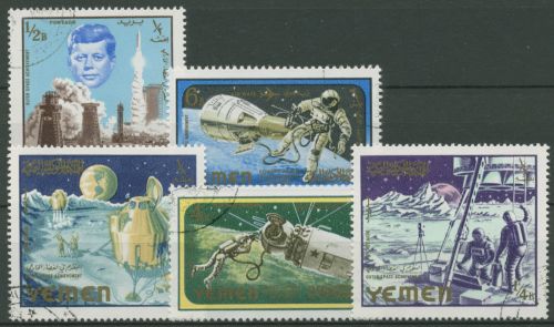 Jemen (Königreich) 1965 Erforschung des Weltraumes 191/95 A gestempelt