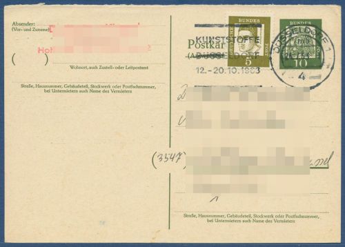 Bund 1961 Bedeutende Deutsche Dürer Antwortpostkarte P 63 A gebraucht (X41049)