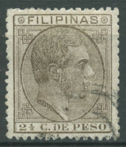 Philippinen 1880 König Alfons XII. von Spanien 70 gestempelt