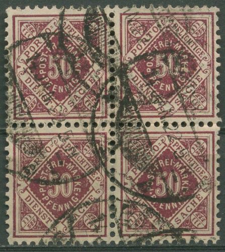 Württemberg Dienstmarken 1921 Ziffer in Raute 154 4er-Block gestempelt