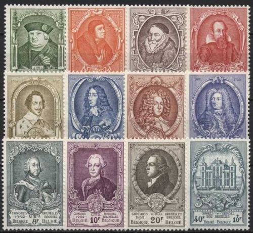 Belgien 1952 Weltkongreß Brüssel Fürstenhaus Thurn und Taxis 929/40 postfrisch