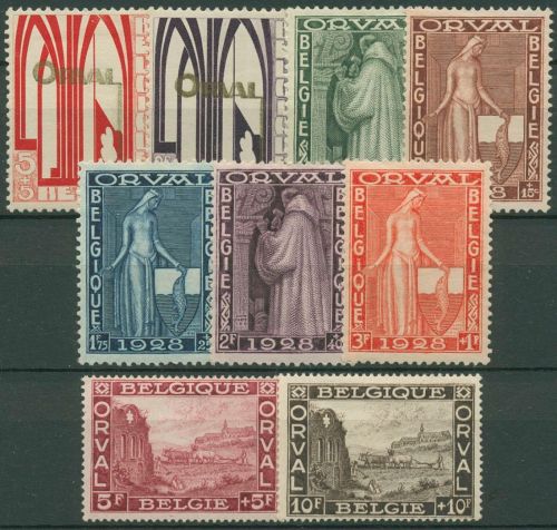 Belgien 1928 Wiederaufbau der Abtei Orval 235/43 mit Falz