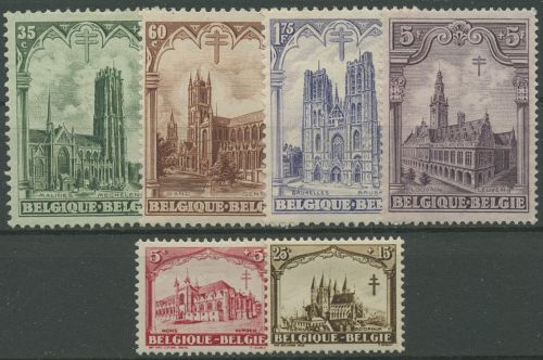 Belgien 1928 Kampf gegen die Tuberkulose Kathedralen 244/49 mit Falz