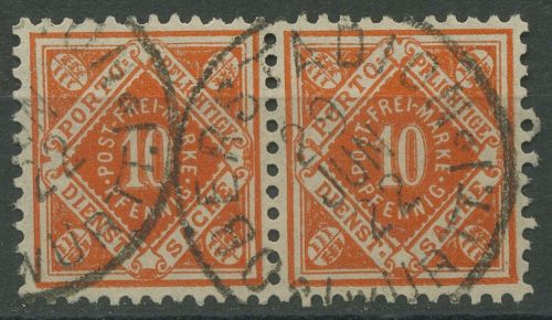 Württemberg Dienstmarken 1921 Ziffer in Raute 150 waagerechtes Paar gestempelt