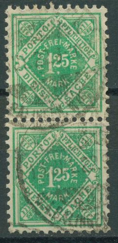 Württemberg Dienstmarken 1921 Ziffer in Raute 156 senkrechtes Paar gestempelt