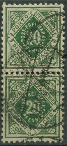 Württemberg Dienstmarken 1921 Ziffer in Raute 152 senkrechtes Paar gestempelt